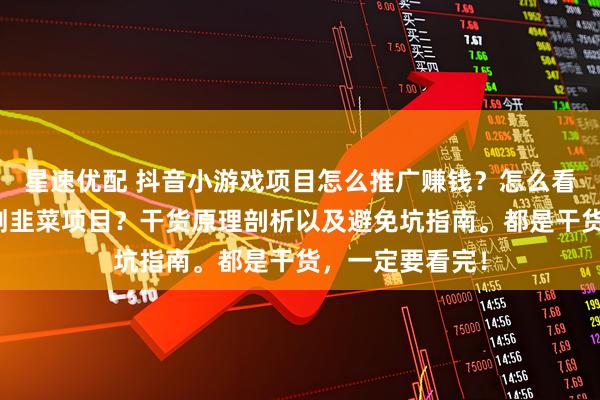 星速优配 抖音小游戏项目怎么推广赚钱？怎么看真假？是不是割韭菜项目？干货原理剖析以及避免坑指南。都是干货，一定要看完！
