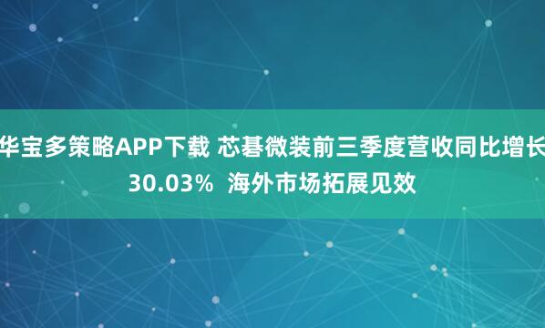 华宝多策略APP下载 芯碁微装前三季度营收同比增长30.03%  海外市场拓展见效